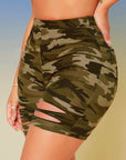 Camouflage stretch shorts-D546