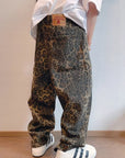 Leopard print oversize pants-D46