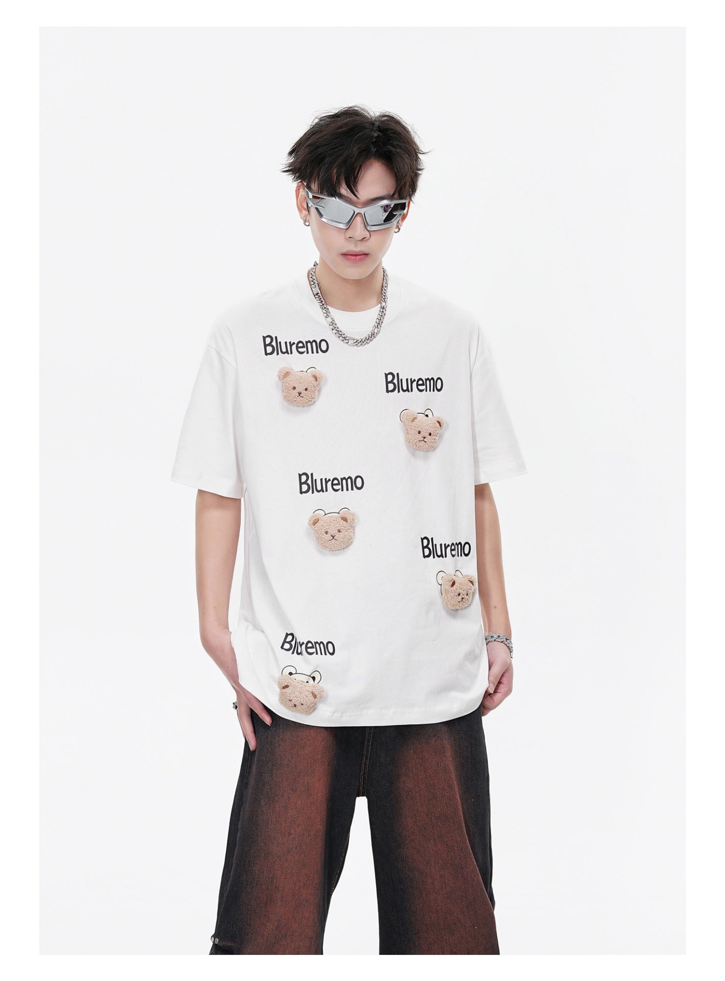 Cartoon bear letter print TEE-D515