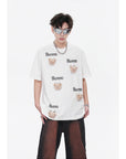 Cartoon bear letter print TEE-D515