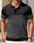 Business stripe fitted polo-D203