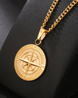 Compass round pendant-D695