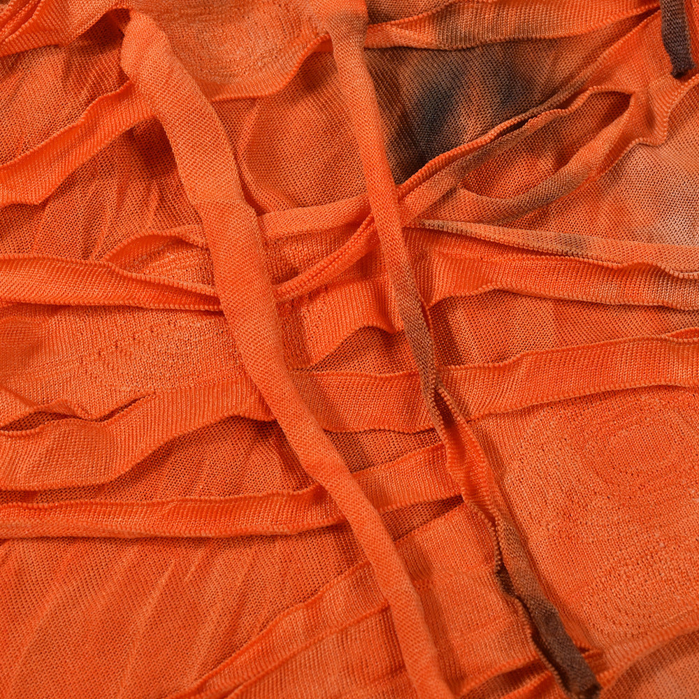 Tassel tie-dye miniskirt-D40