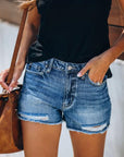 Summer ripped denim shorts-D135
