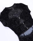 Black jacquard top-D54