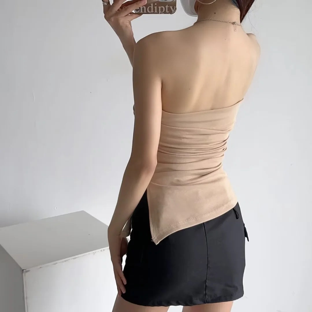 Sexy one-shoulder top-D747