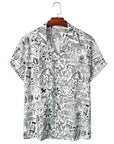 Printed short-sleeved shirt-D587