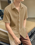 Solid color casual shirt-D599