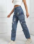 Ripped jeans with pockets-D560