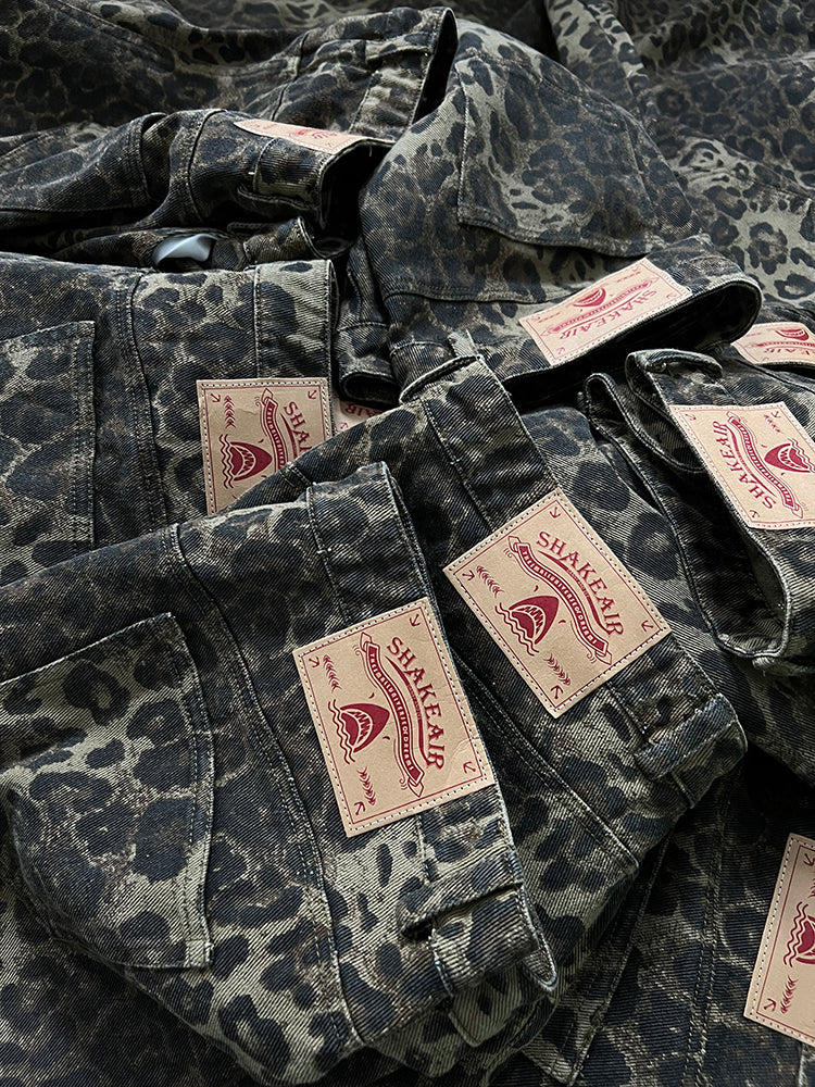 Leopard print oversize pants-D46