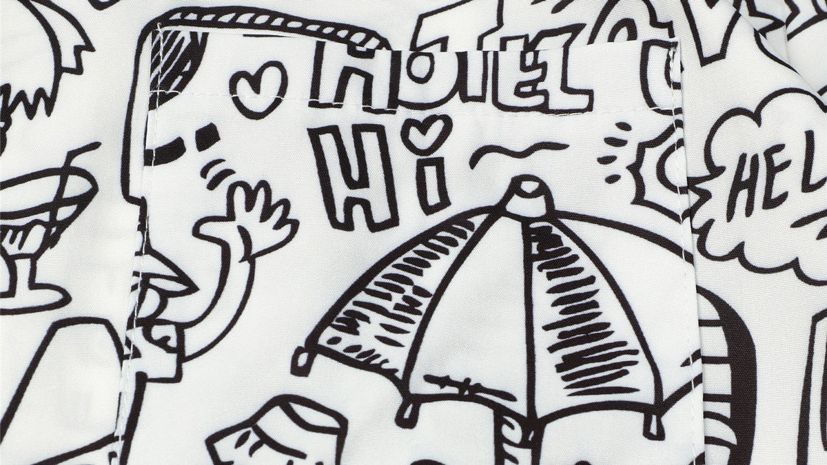 Printed short-sleeved shirt-D587