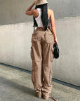 High-waisted overalls-D168