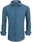 Long-sleeved plaid shirt-D204