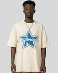 Five-pointed star print tee-D490