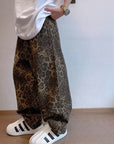 Leopard print oversize pants-D46