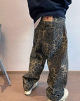Leopard print oversize pants-D46