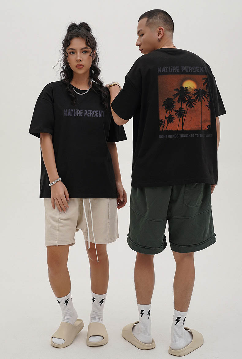 Sunset print tee-D498