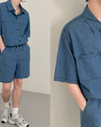 Denim solid suit-D126