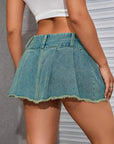 Denim non-stretch skirt-D533