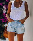 Holes & Stars denim shorts-D127