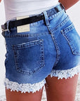 Slim Fit Lace Shorts-D134