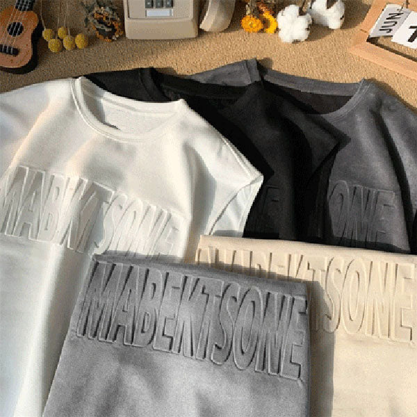 Suede lettering vest -D519