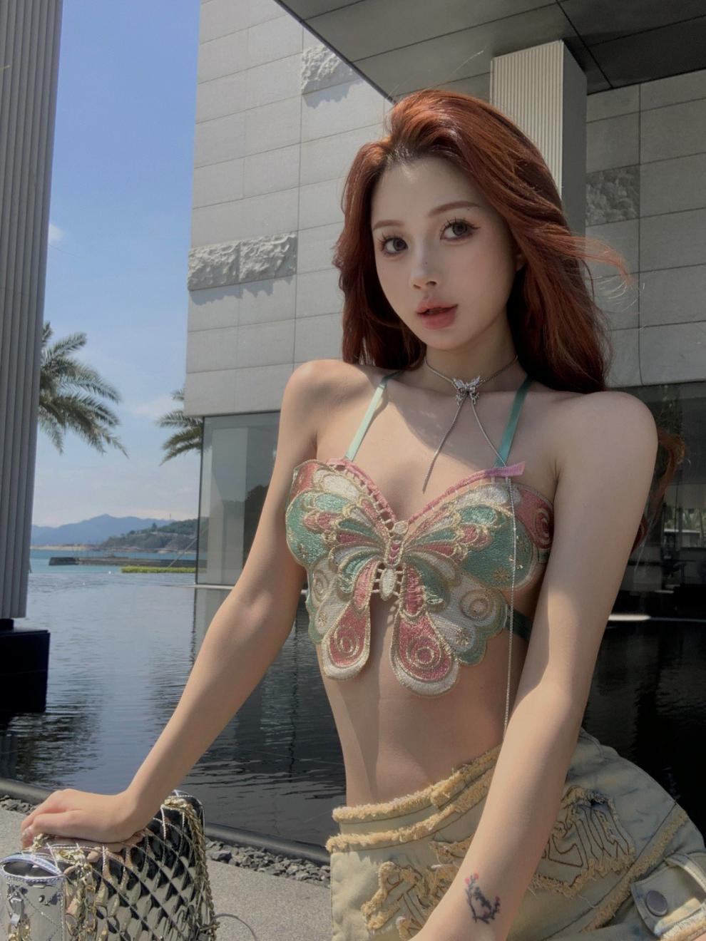 Bordado de mariposa sexy -D386 | Inspanda