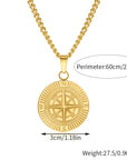 Compass round pendant-D695