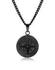 Compass round pendant-D695
