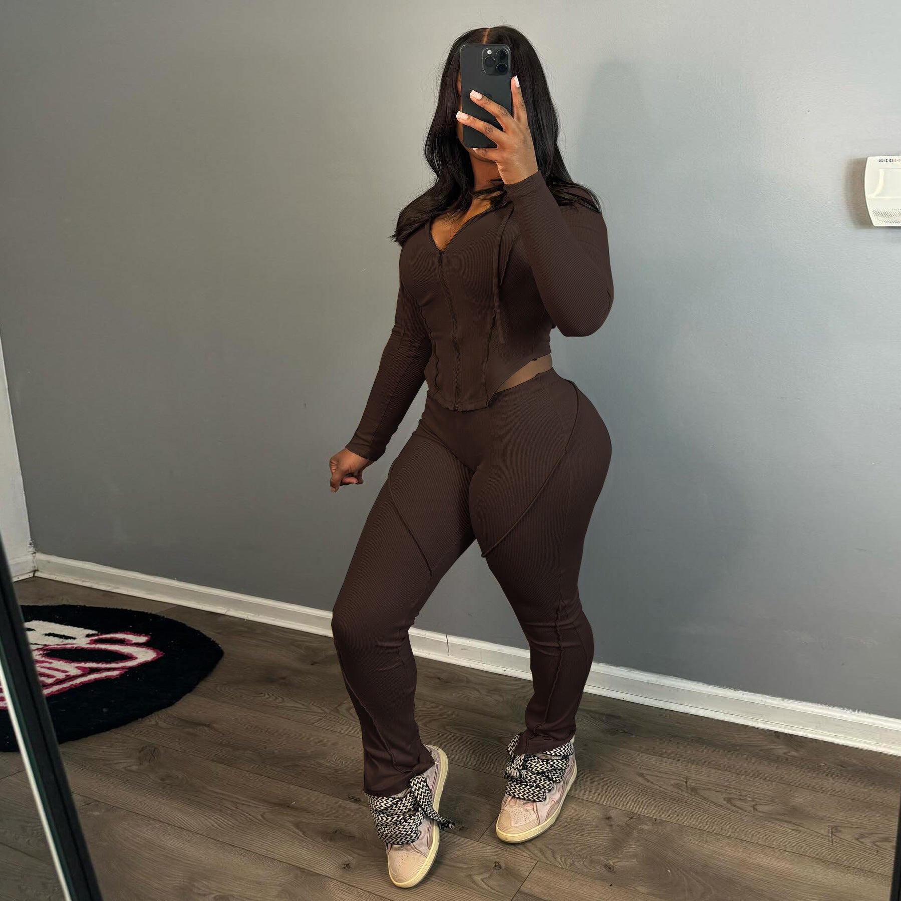 Solid color tracksuit-D591