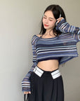 Striped sweater-D834