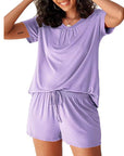 V-neck pullover home wear suit-D272