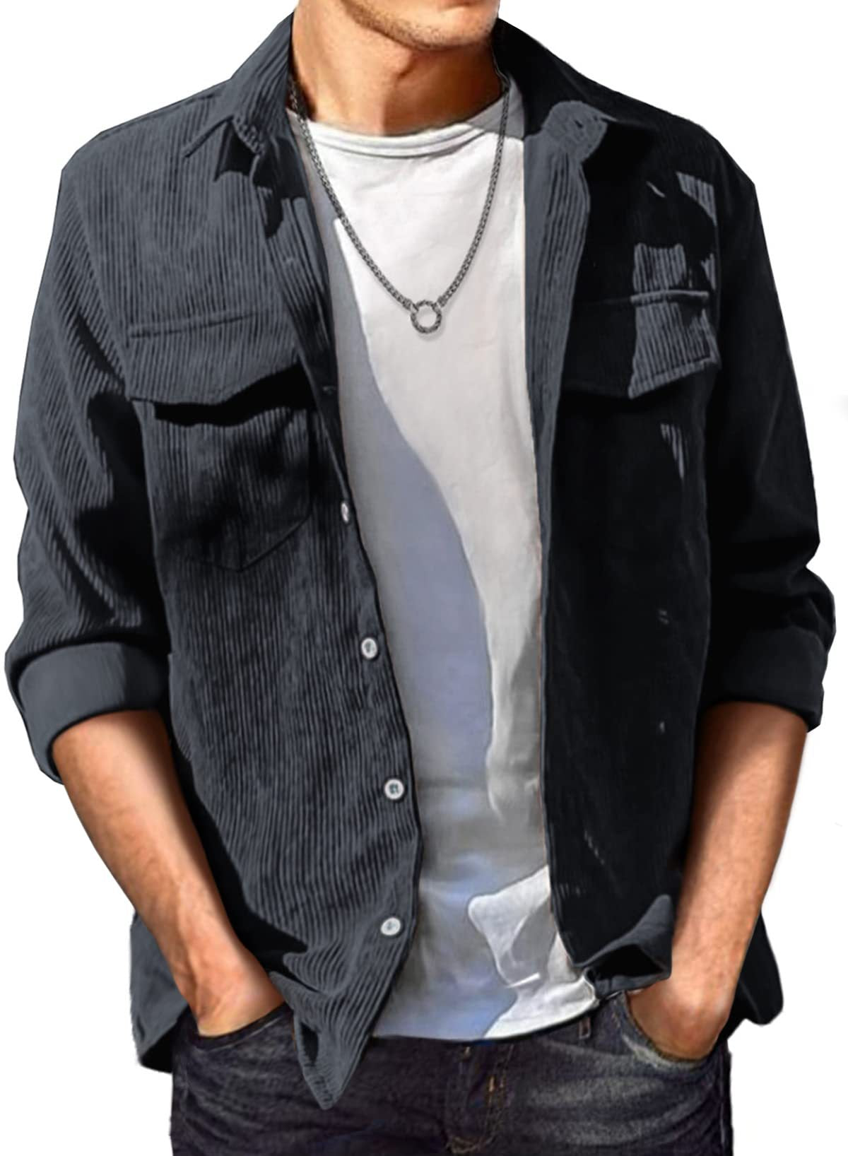 Corduroy Fabric Jacket-D687