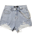 Ripped denim shorts-D847