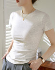 Solid color skinny top-D829